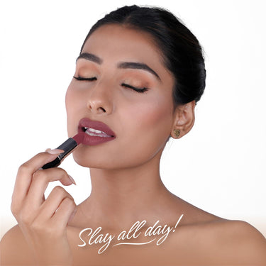 BELLAVITA Comfort Matte Bullet Lipstick| Intense Colour| Creamy Matte Finish| Intense Moisturisation| Smooth Glide| Lipsticks for Women| 4 Hr Stay, Berry Nude, 4.2 gm